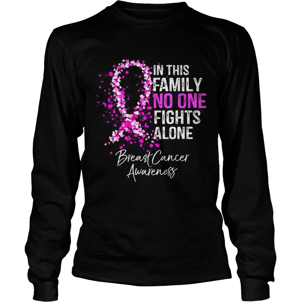Top In This No One Fights Alone Breast Cancer Awareness LongSleeve