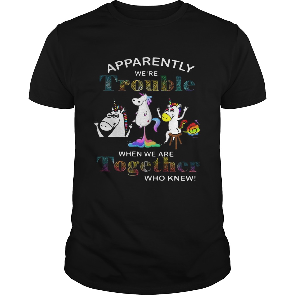 Unicorn apparently we're trouble when we are together who knew shirt