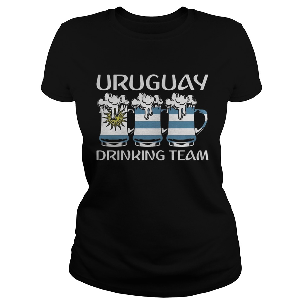 Uruguay Drinking Beer Team Shirt Classic Ladies