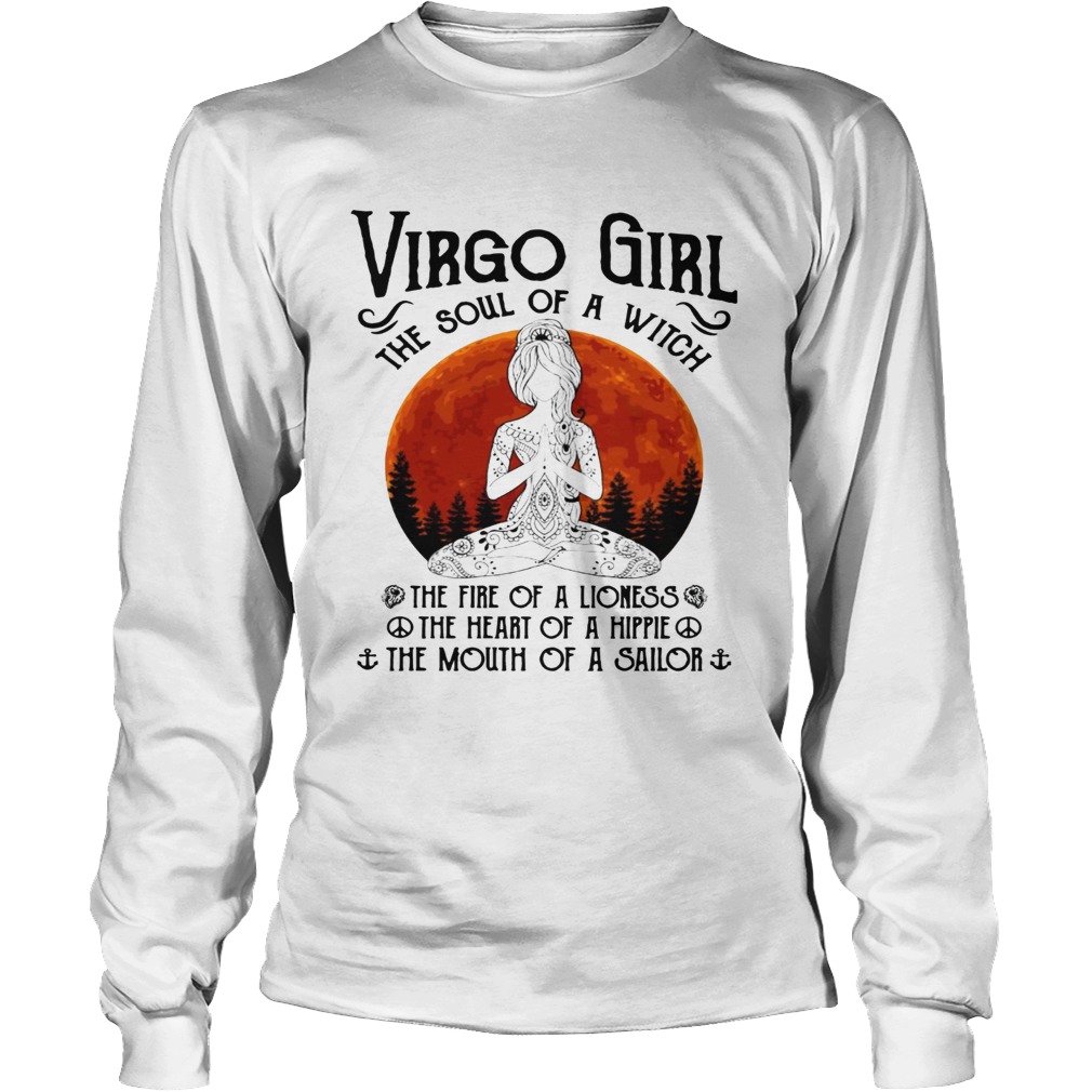 Virgo Girl Yoga the soul of the witch Lioness Hippie Sailor sunset LongSleeve