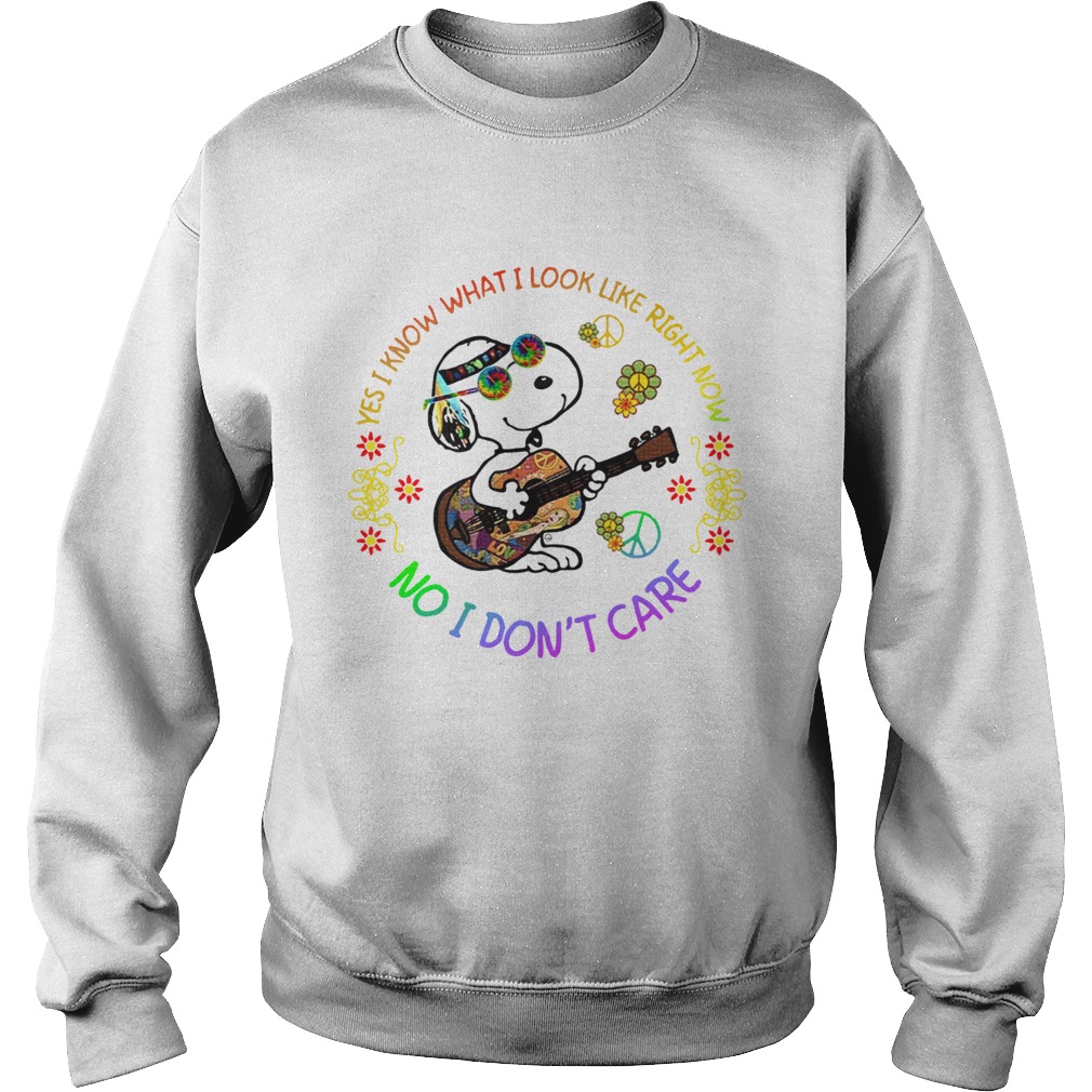 Yes I know what I look like right now no I dont care Snoopy hippie Sweatshirt