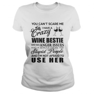 You cant scare me I have a crazy wine bestie she has anger issues and a serious dislike for stupid Ladies Tee