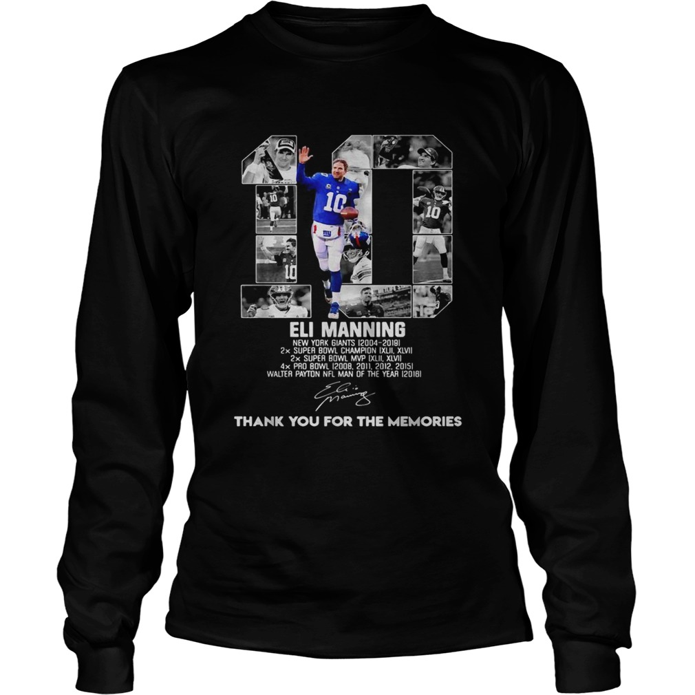 10 Eli Manning thank you for the memories LongSleeve
