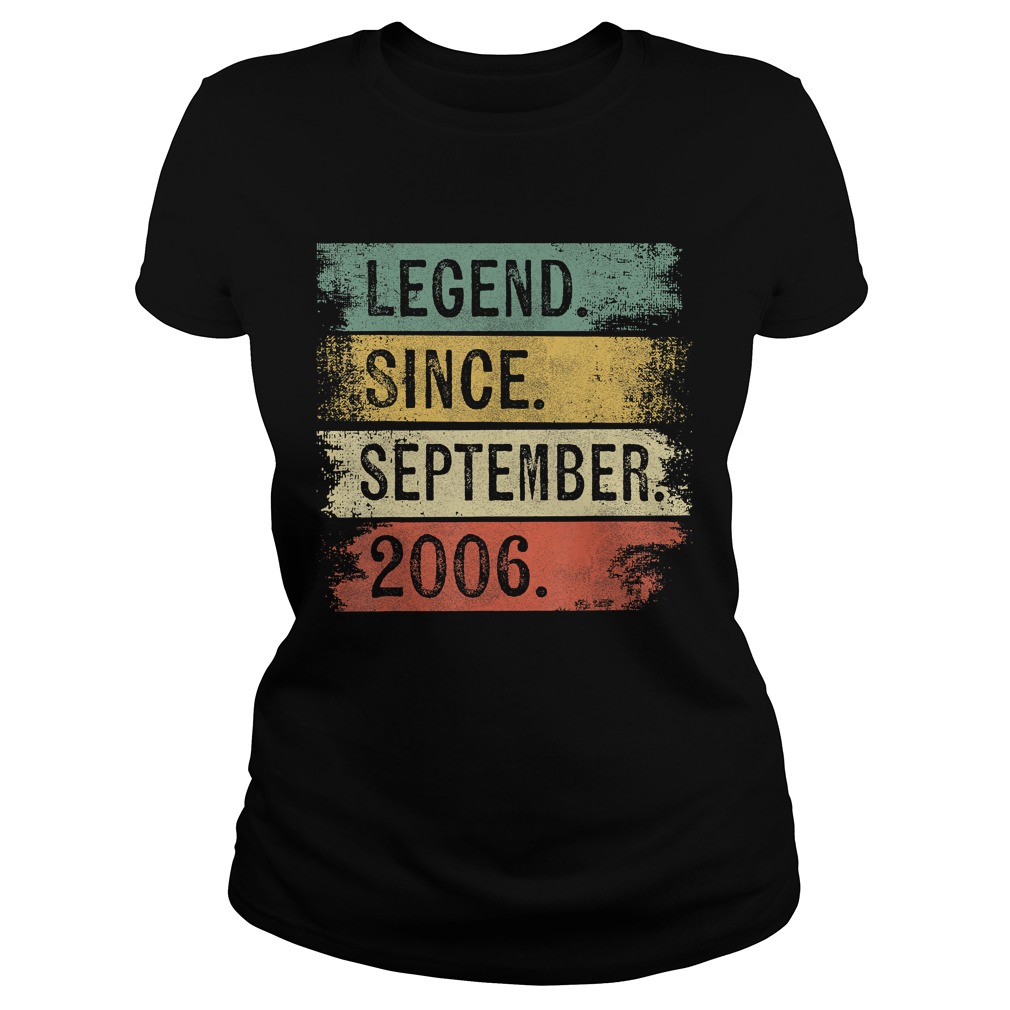 1568289014Legend Since September 2006 13th Birthday Gifts 13 Year Old T-Shirt Classic Ladies