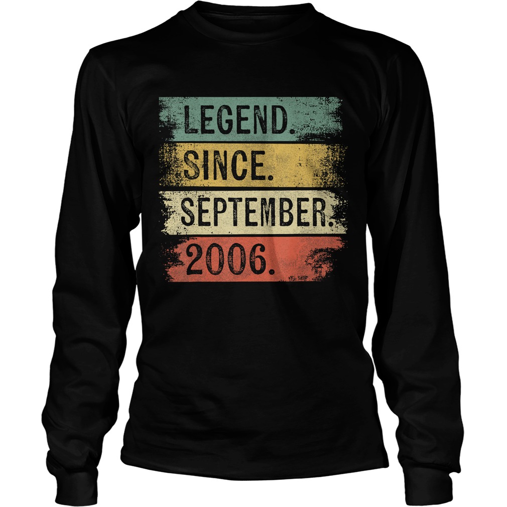 1568289014Legend Since September 2006 13th Birthday Gifts 13 Year Old T-Shirt LongSleeve