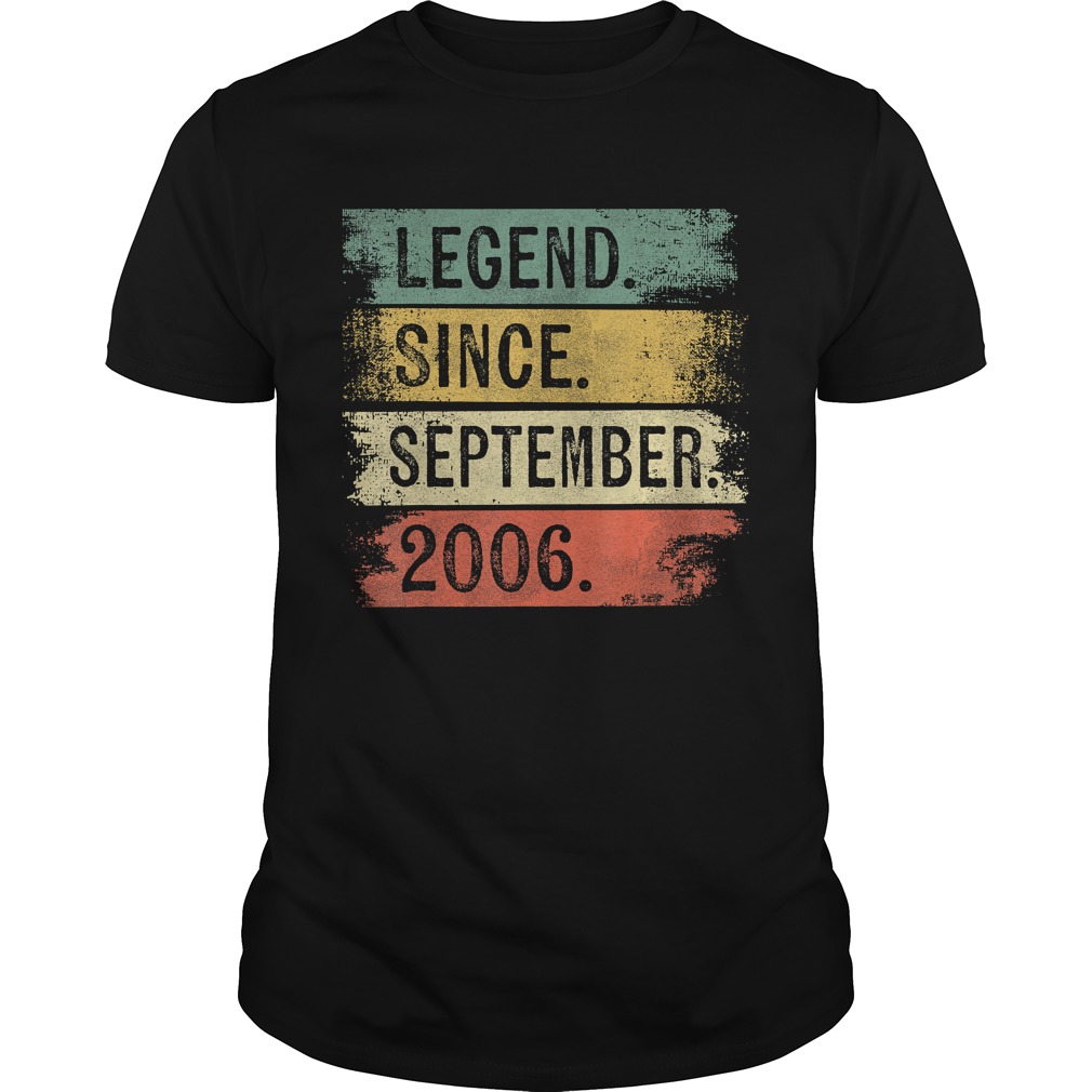 Legend Since September 2006 13th Birthday Gifts 13 Year Old T-Shirt