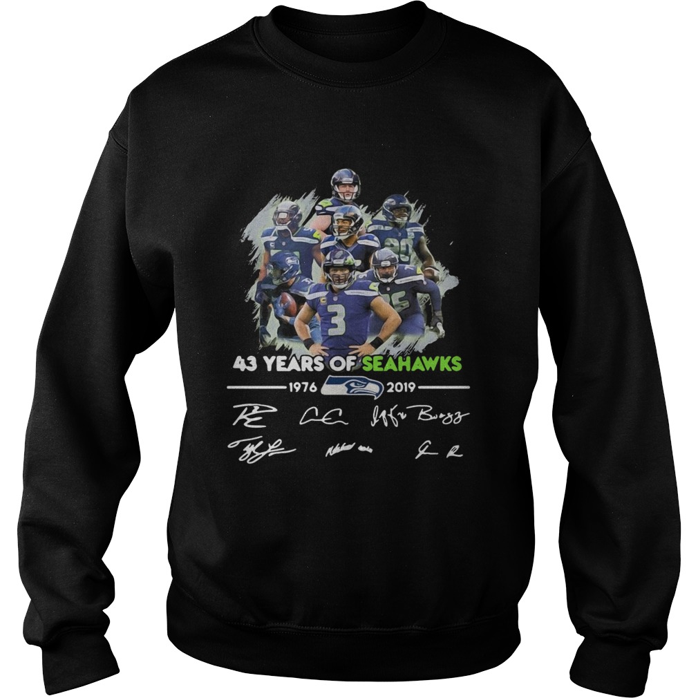43 Years of Seattle Seahawks 19762019 signatures Sweatshirt