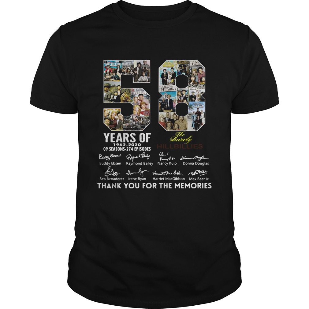58 Years of The Beverly Hillbillies 1962 2020 thank you for the memories shirt
