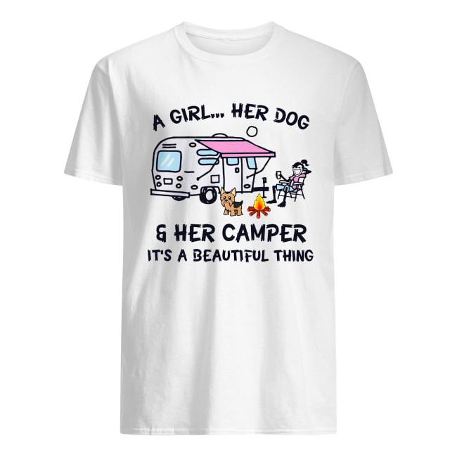 A girl her dog and her camper it’s beautiful thing shirt