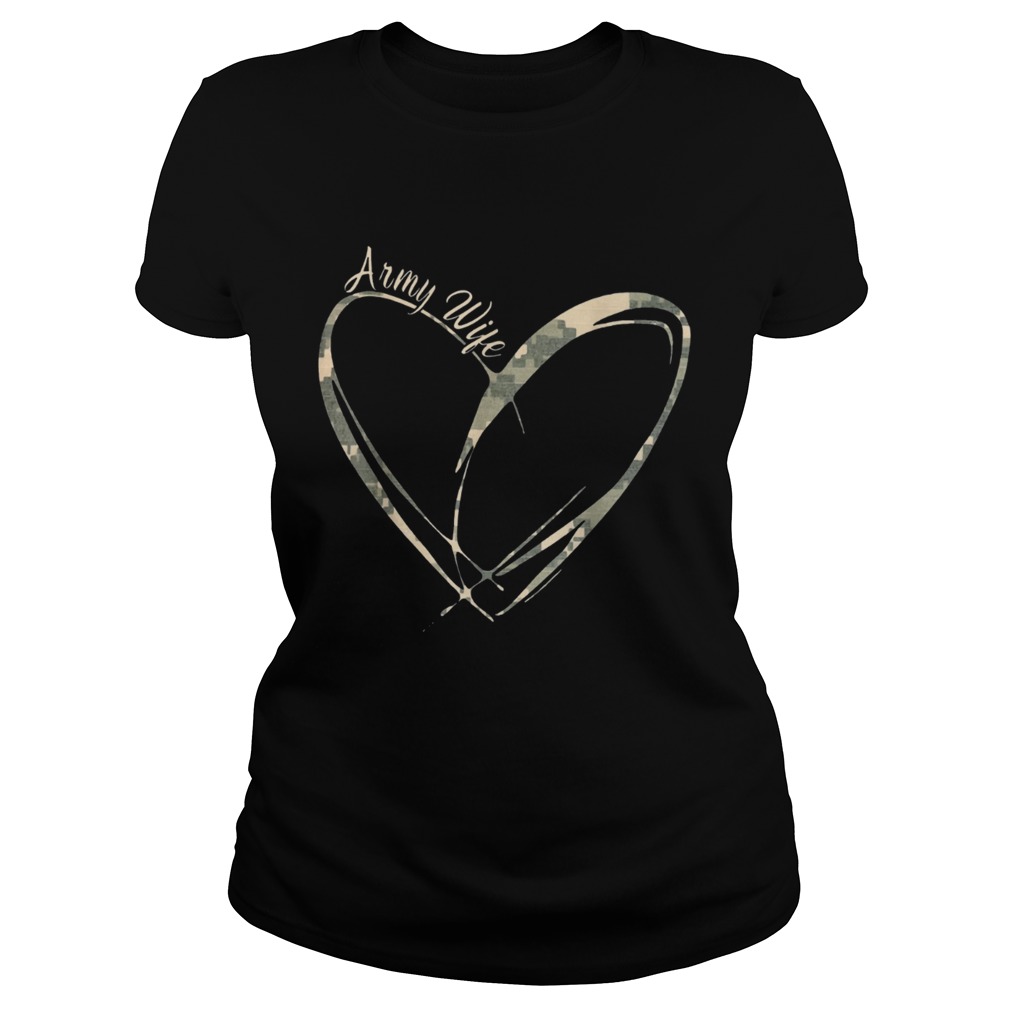 Army Wife Heart Ts Classic Ladies