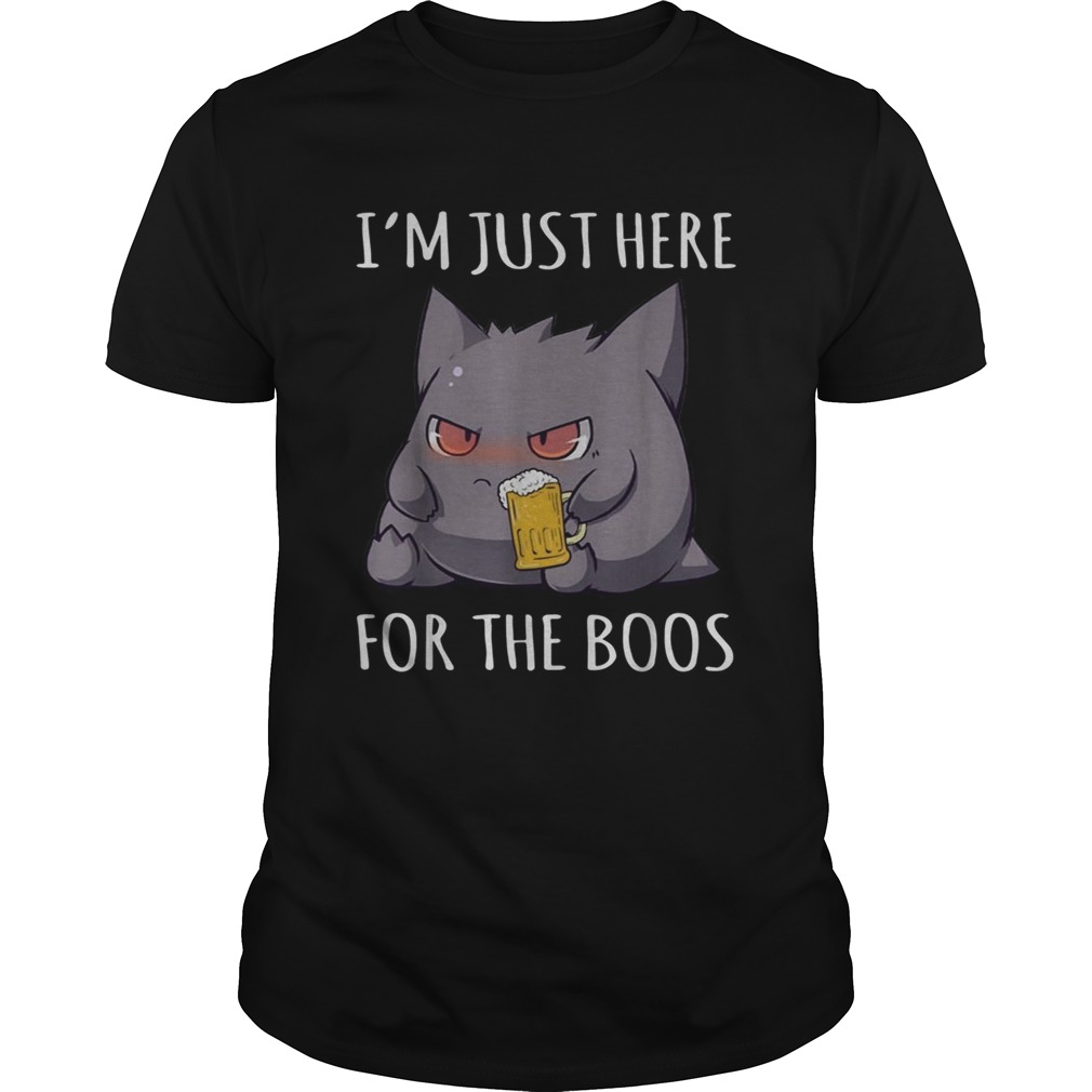 Baby Gengar drink beer Im just here for the boos shirt