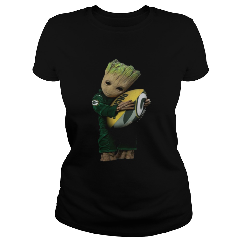 Baby Groot hug rugby ball Green Bay Packers Classic Ladies