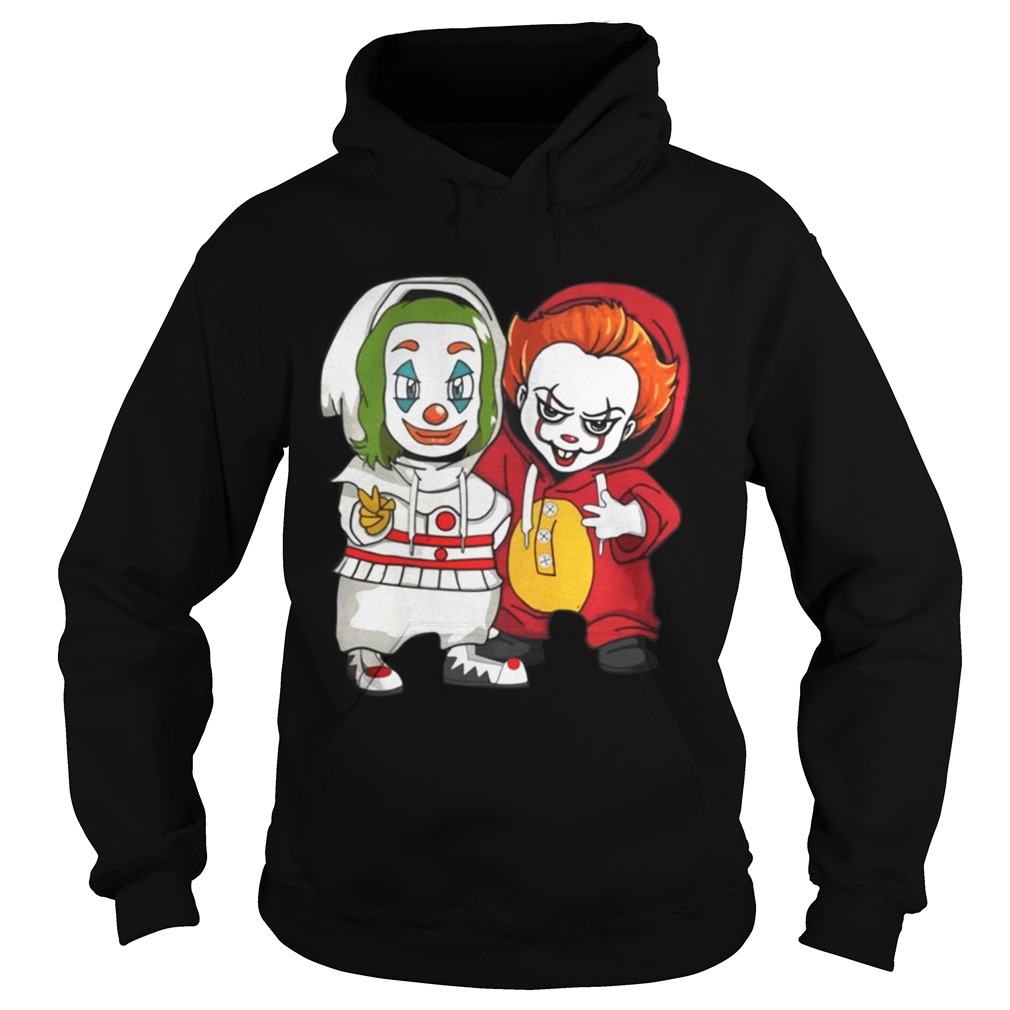 Baby Joker And Pennywise Horror Movies Characters Halloween Shirt Hoodie