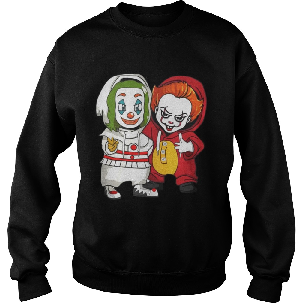 Baby Joker And Pennywise Horror Movies Characters Halloween Shirt Sweatshirt