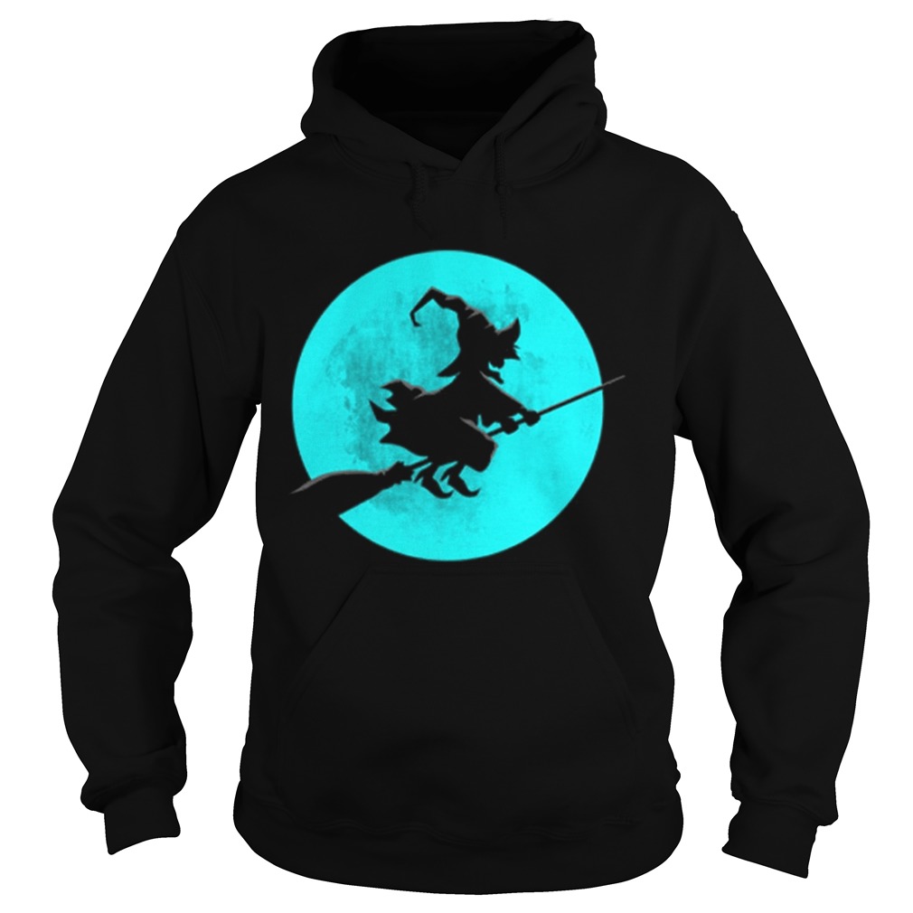 Beautiful Witch On Broom With Full Moon Gift For Halloween Costume Hoodie