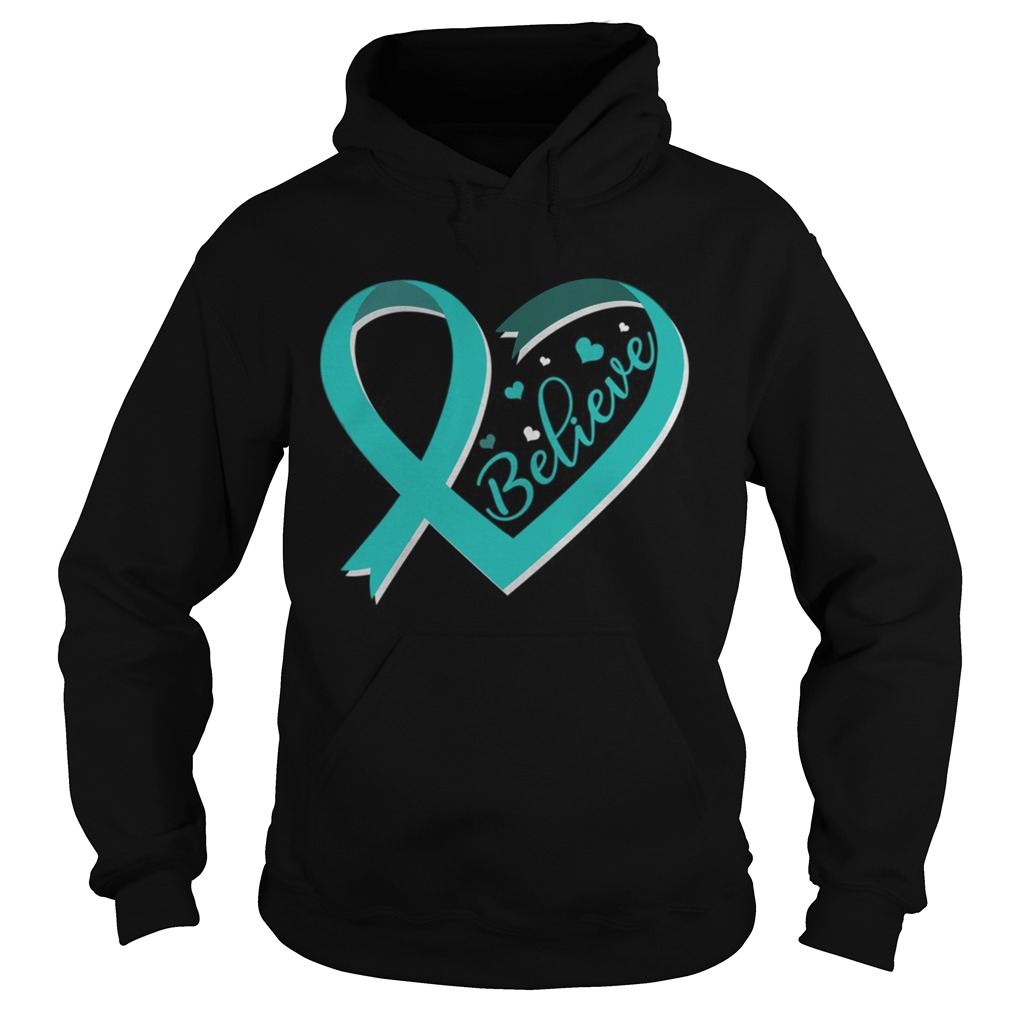Believe Ovarian Cancer Awareness Ribbon TShirt Hoodie