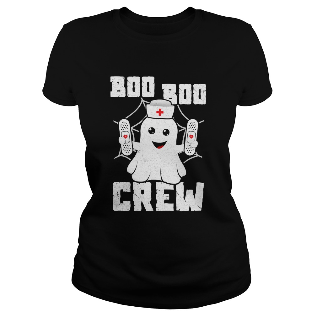 Boo Boo Crew Shirt Ghost Nurse Costume Girls Funny Halloween TShirt Classic Ladies
