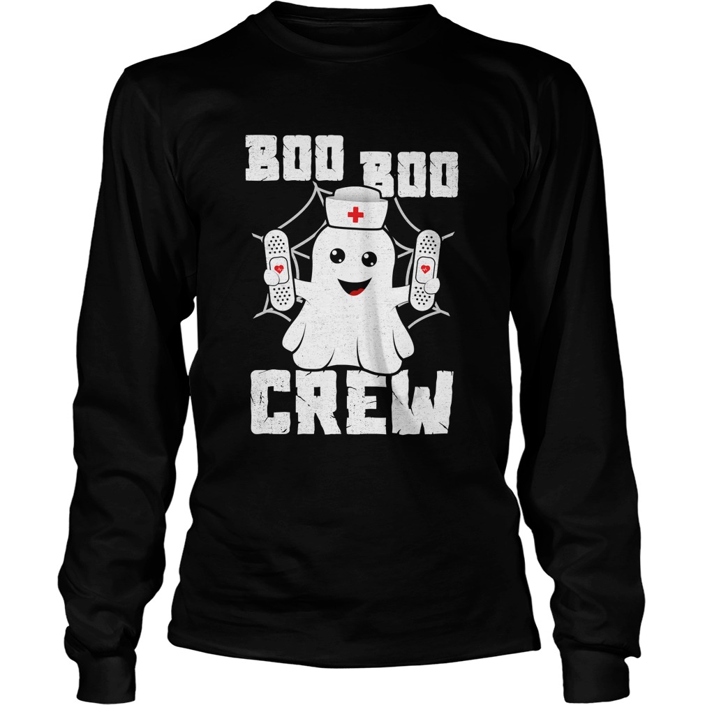 Boo Boo Crew Shirt Ghost Nurse Costume Girls Funny Halloween TShirt LongSleeve