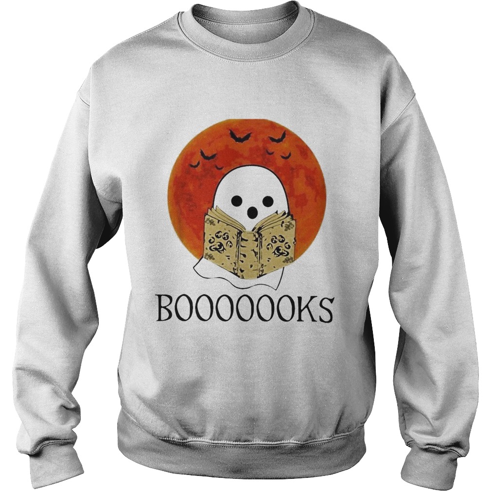 Booooks Ghost reading books Halloween Sweatshirt