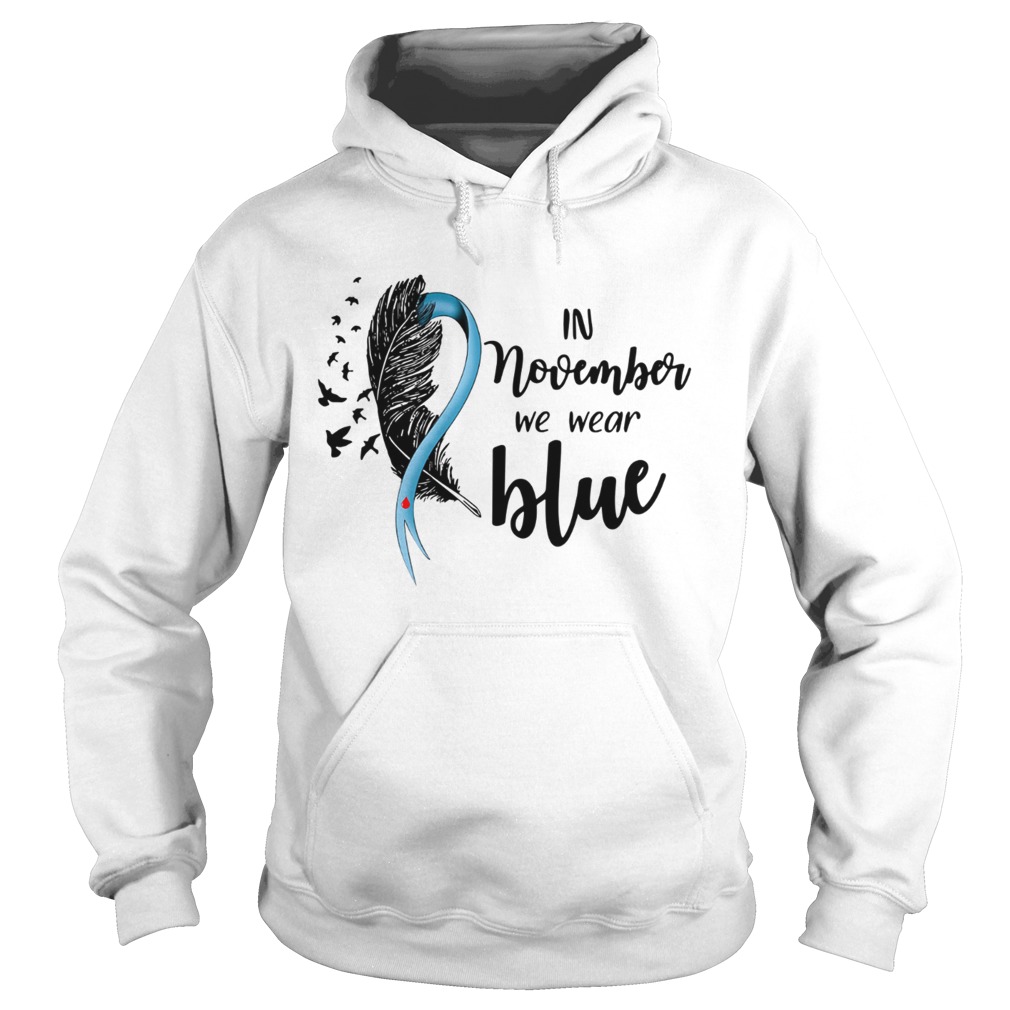 Breast cancer awareness bird in November we wear blue Hoodie