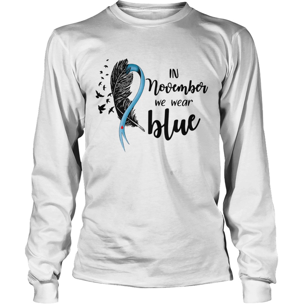 Breast cancer awareness bird in November we wear blue LongSleeve