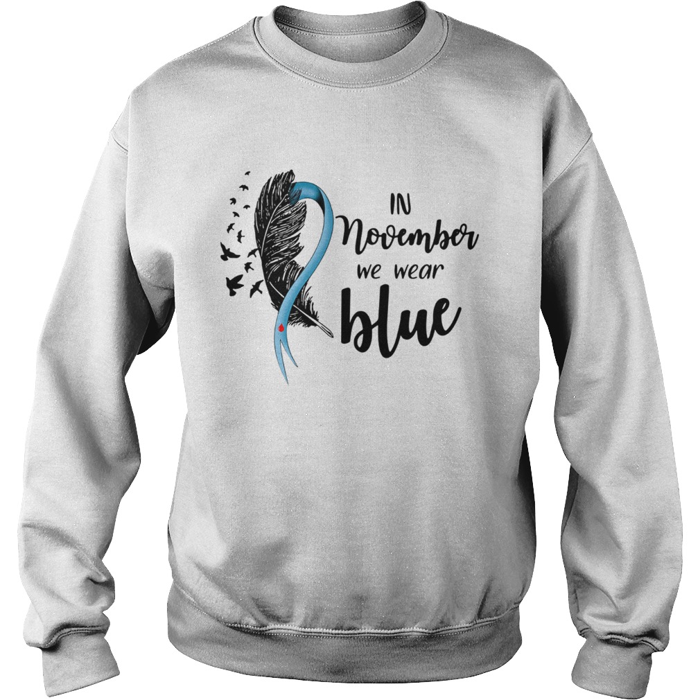 Breast cancer awareness bird in November we wear blue Sweatshirt