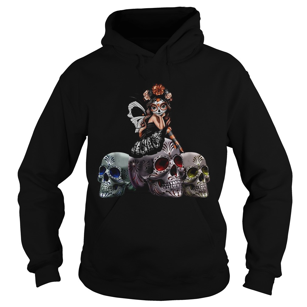 Butterfly Sit On Three Skull Spirit Of The Dearly Loved Figurine Hoodie