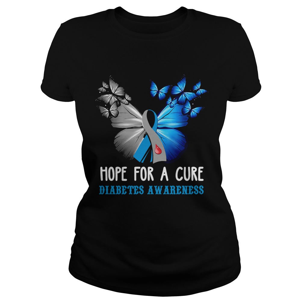 Butterfly hope for a cure diabetes awareness Classic Ladies