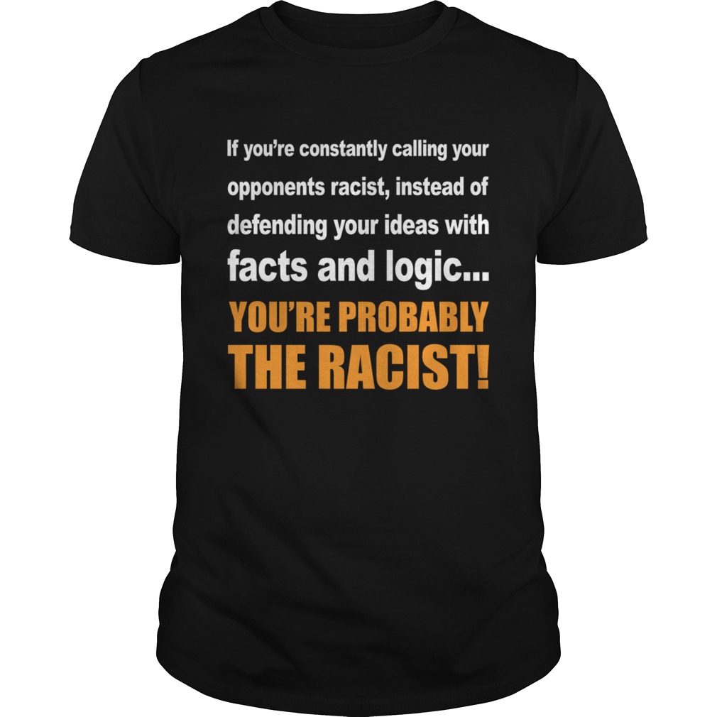 Calling You Opponents Racist Instead Of Defending Your Ideas With Facts And Logic Shirt