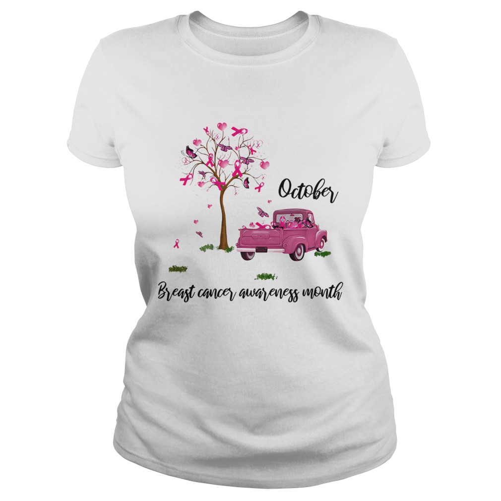 Car and tree October breast cancer awareness month Classic Ladies