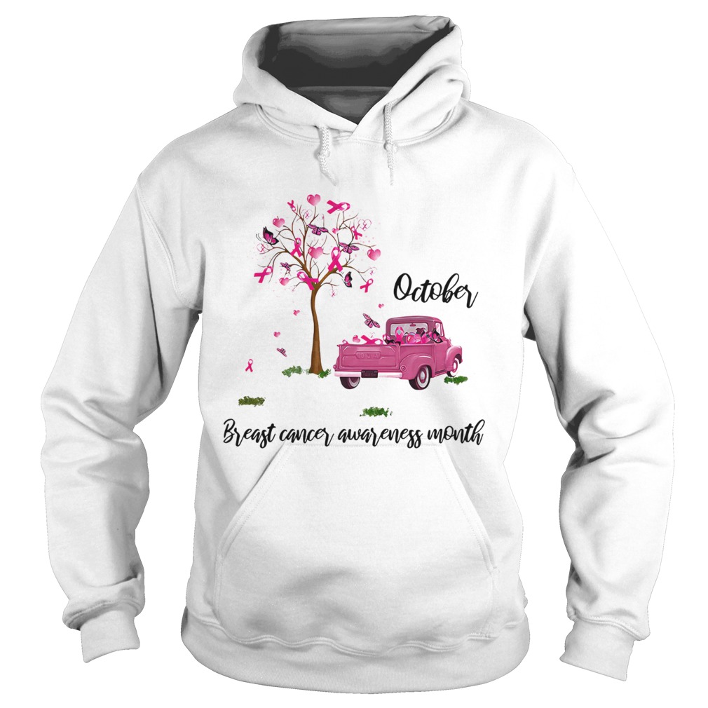 Car and tree October breast cancer awareness month Hoodie