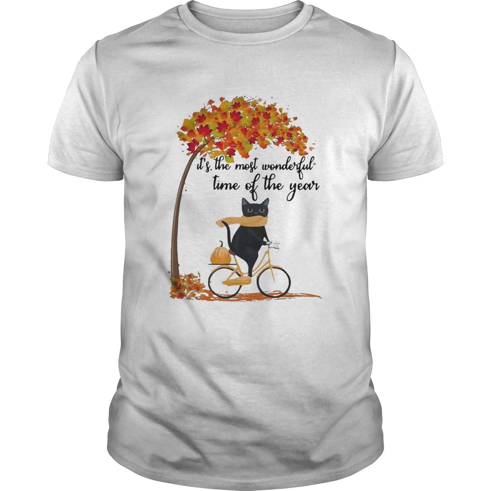 Cat riding bike its the most wonderful time of the year shirt