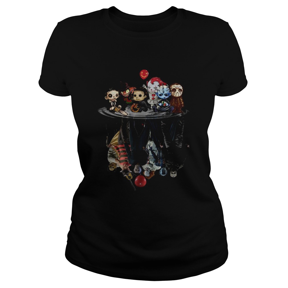Chibi Horror Movies Characters Reflection Halloween Classic Ladies