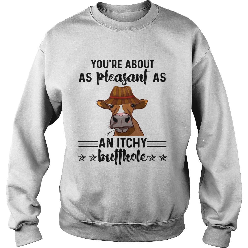 Cow youre about as pleasant as an itchy butthole Sweatshirt