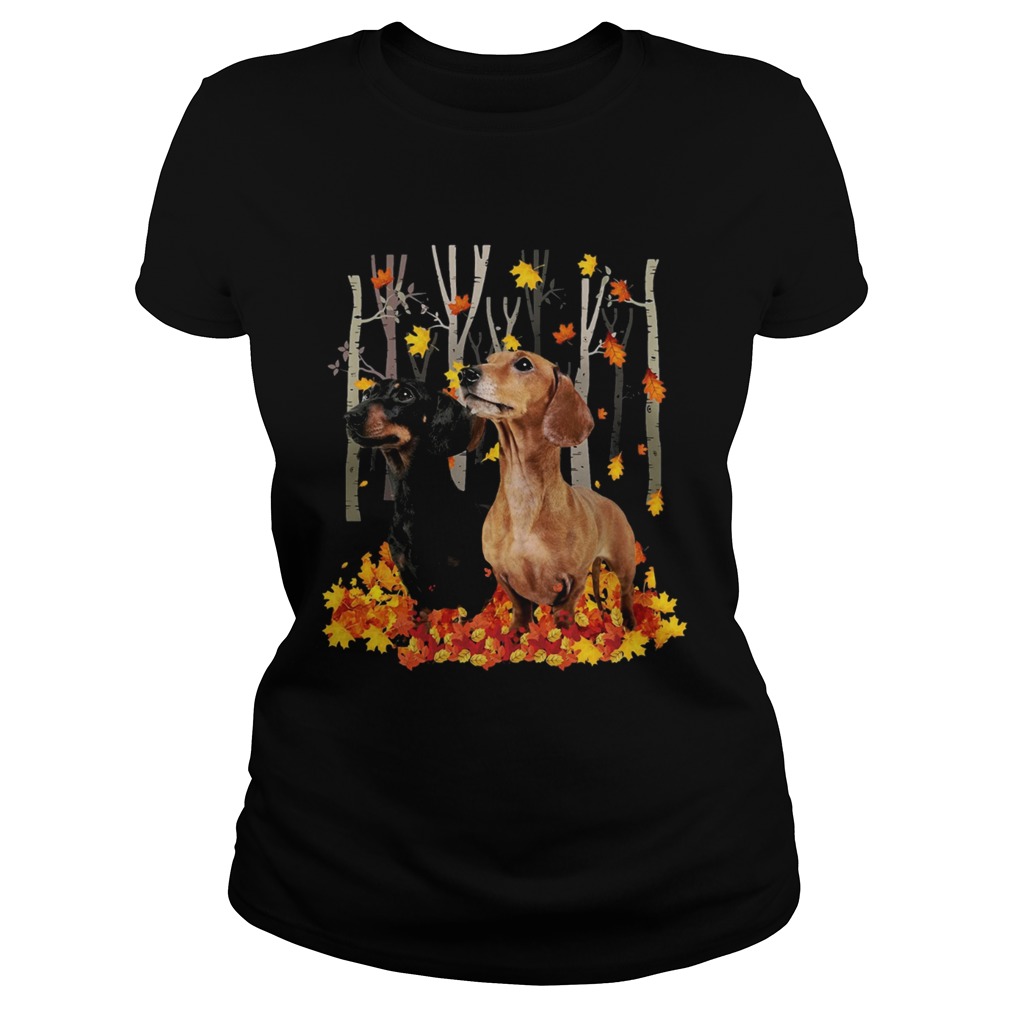 Dachshunds maple leaf forest Classic Ladies