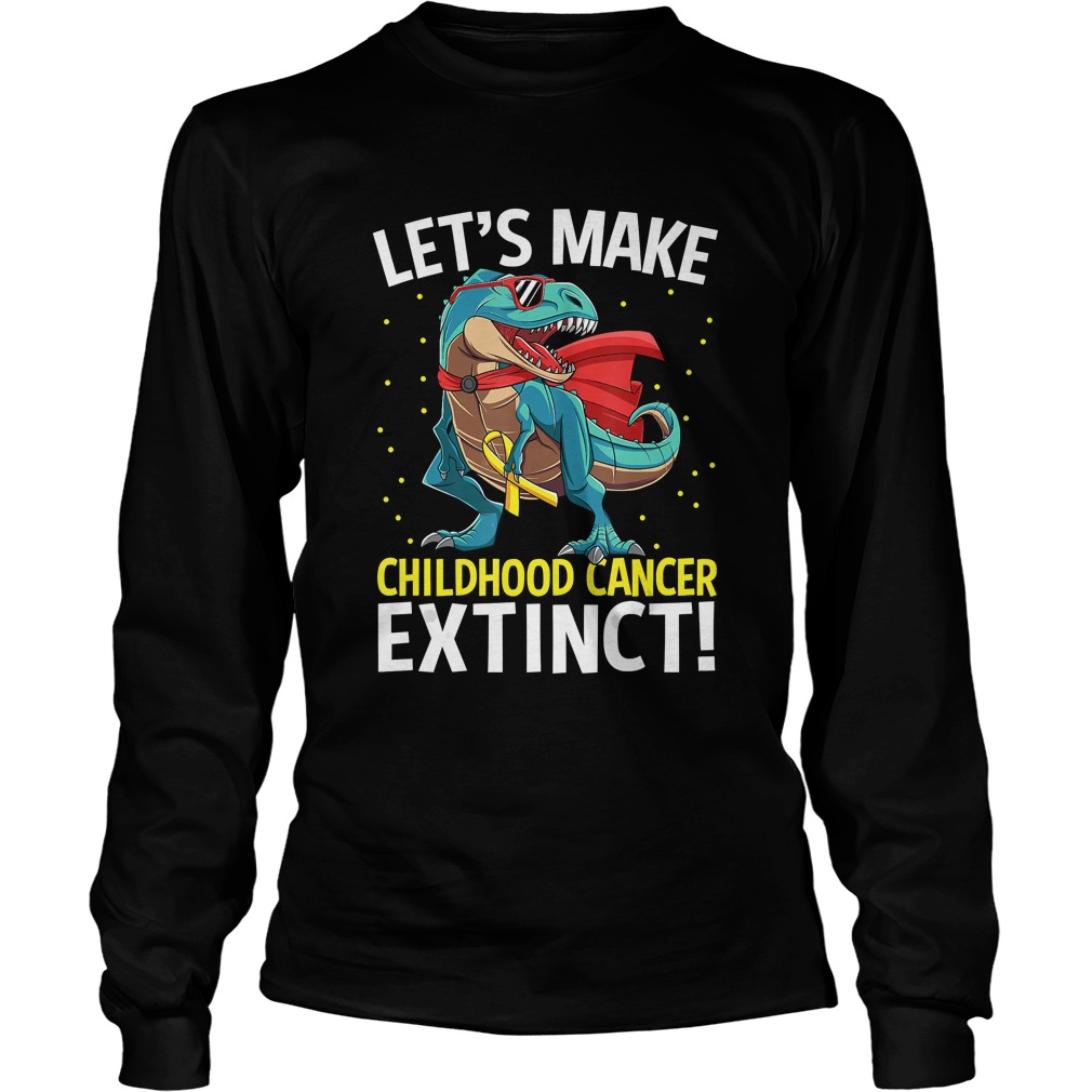 Dinosaur TRex Childhood Cancer Awareness Warrior Gift Shirt LongSleeve