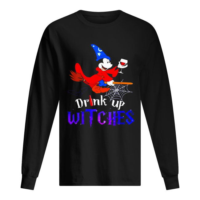 Drink up Witches Mickey Mouse wine Halloween Long Sleeved T-shirt 