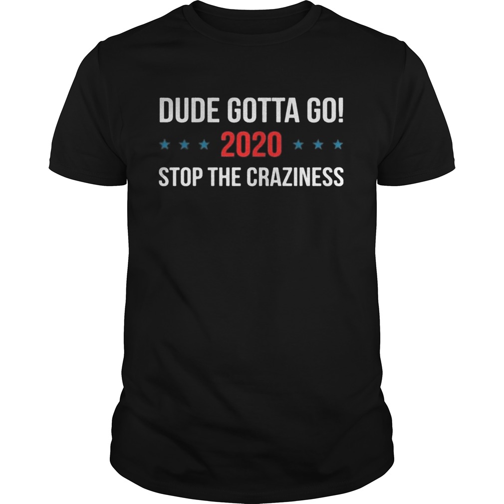 Dude gotta go 2020 stop the Craziness shirt