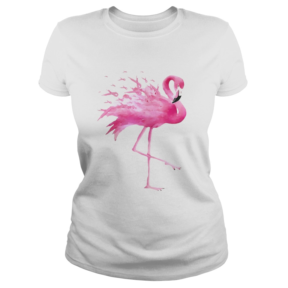 Flamingo Pink Ribbon Breast Cancer Awareness Classic Ladies