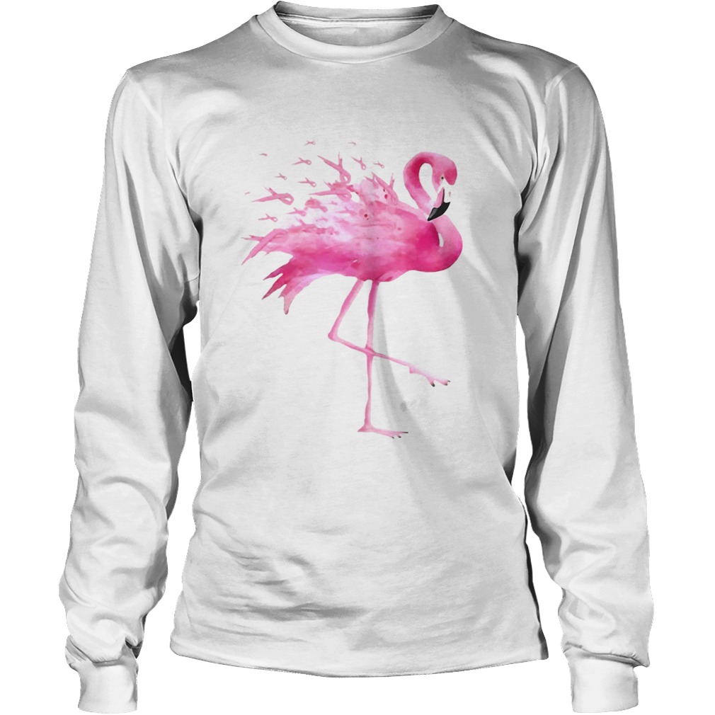Flamingo Pink Ribbon Breast Cancer Awareness LongSleeve
