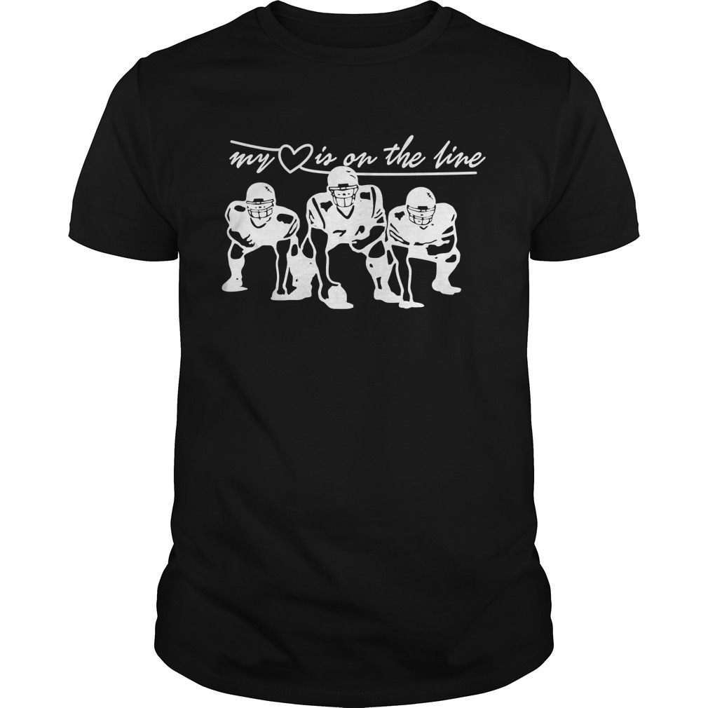 Football My Heart Is On The Line Offensive Lineman TShirt