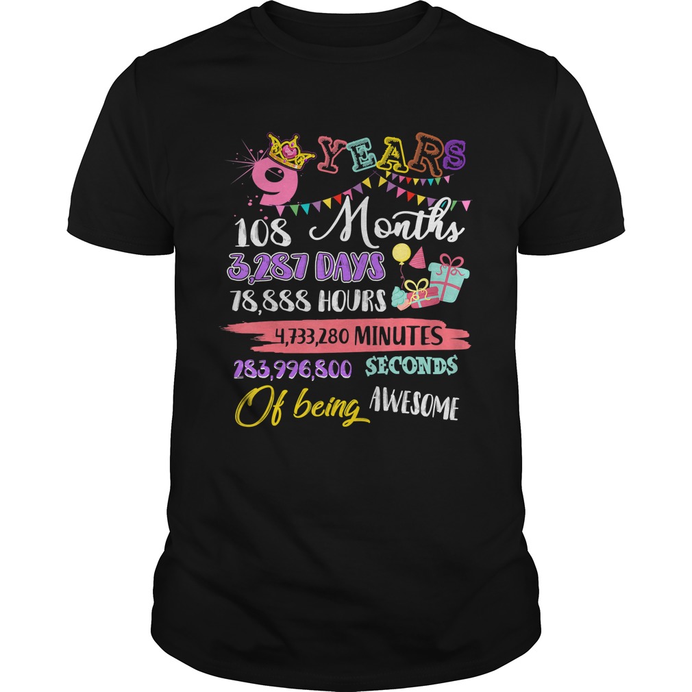For Girls 9 Years Old Being Awesome Gift TShirt