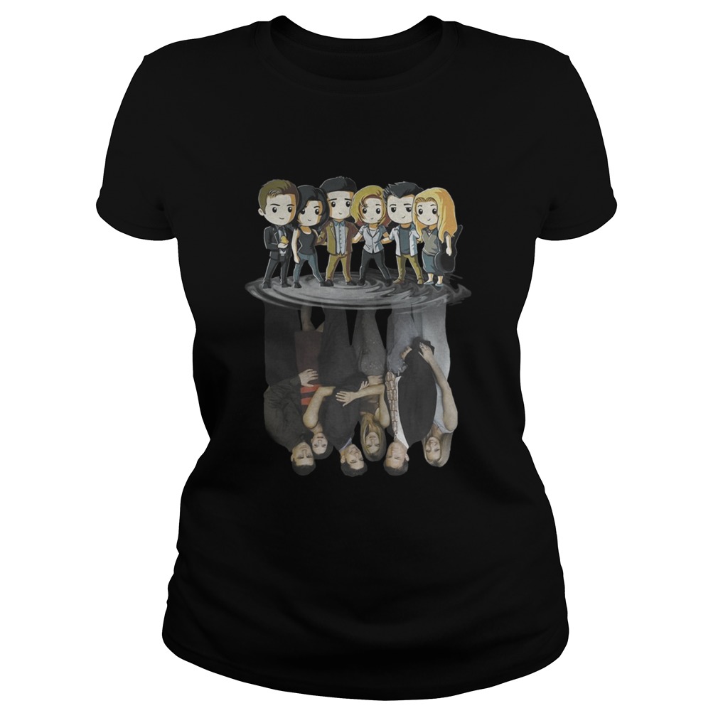 Friends Tv Characters Chibi Water Reflection Shirt Classic Ladies
