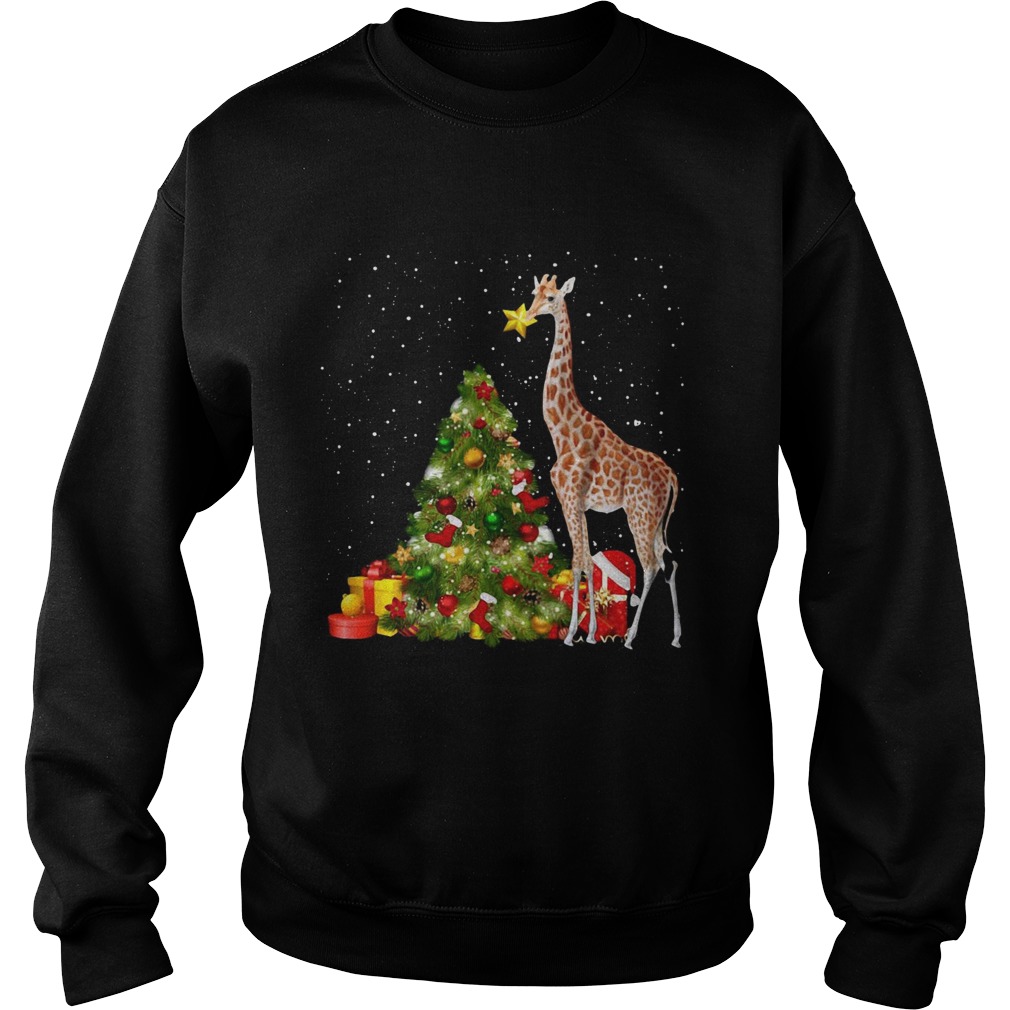 Giraffe and Christmas tree Sweatshirt