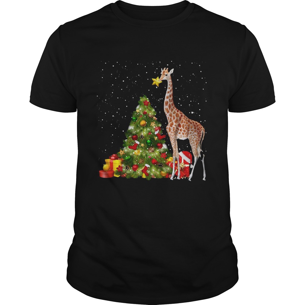 Giraffe and Christmas tree shirt