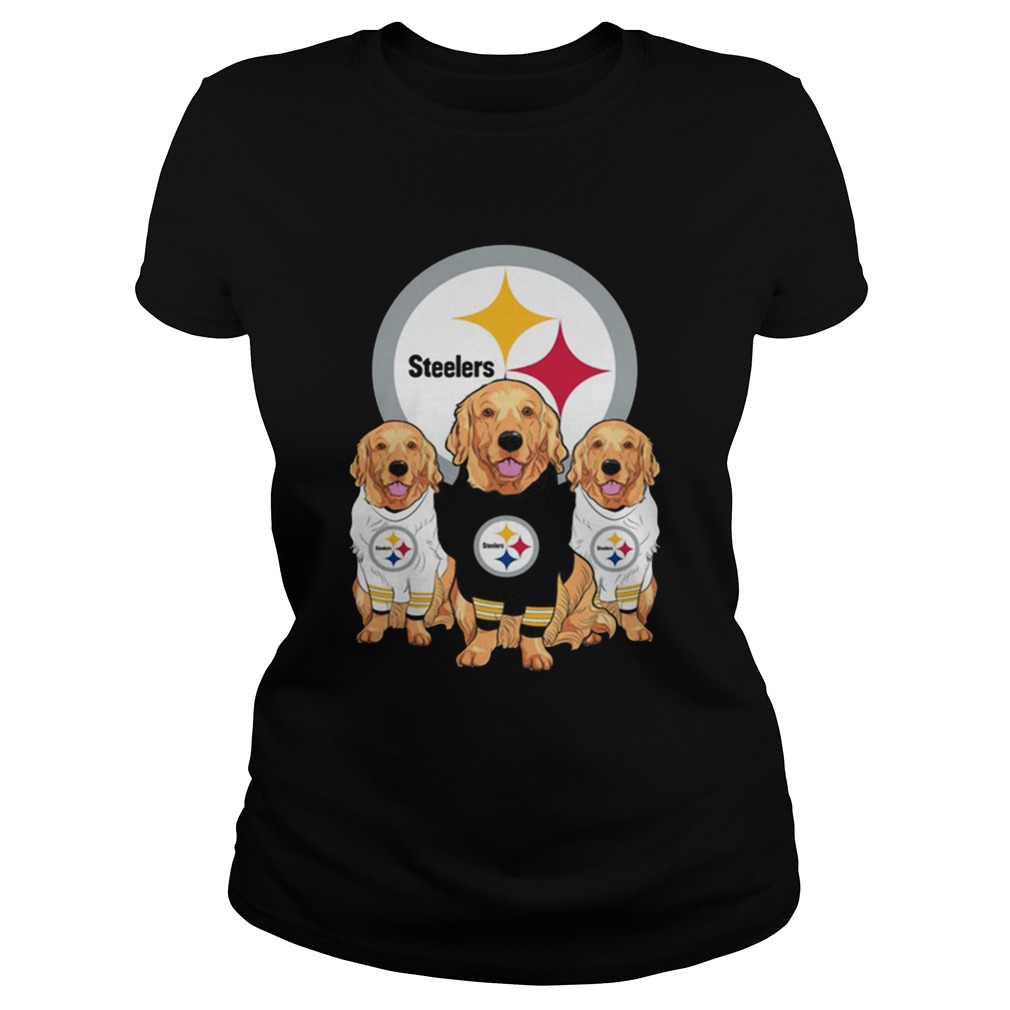 Golden Retriever Pittsburgh Steelers Shirt Classic Ladies