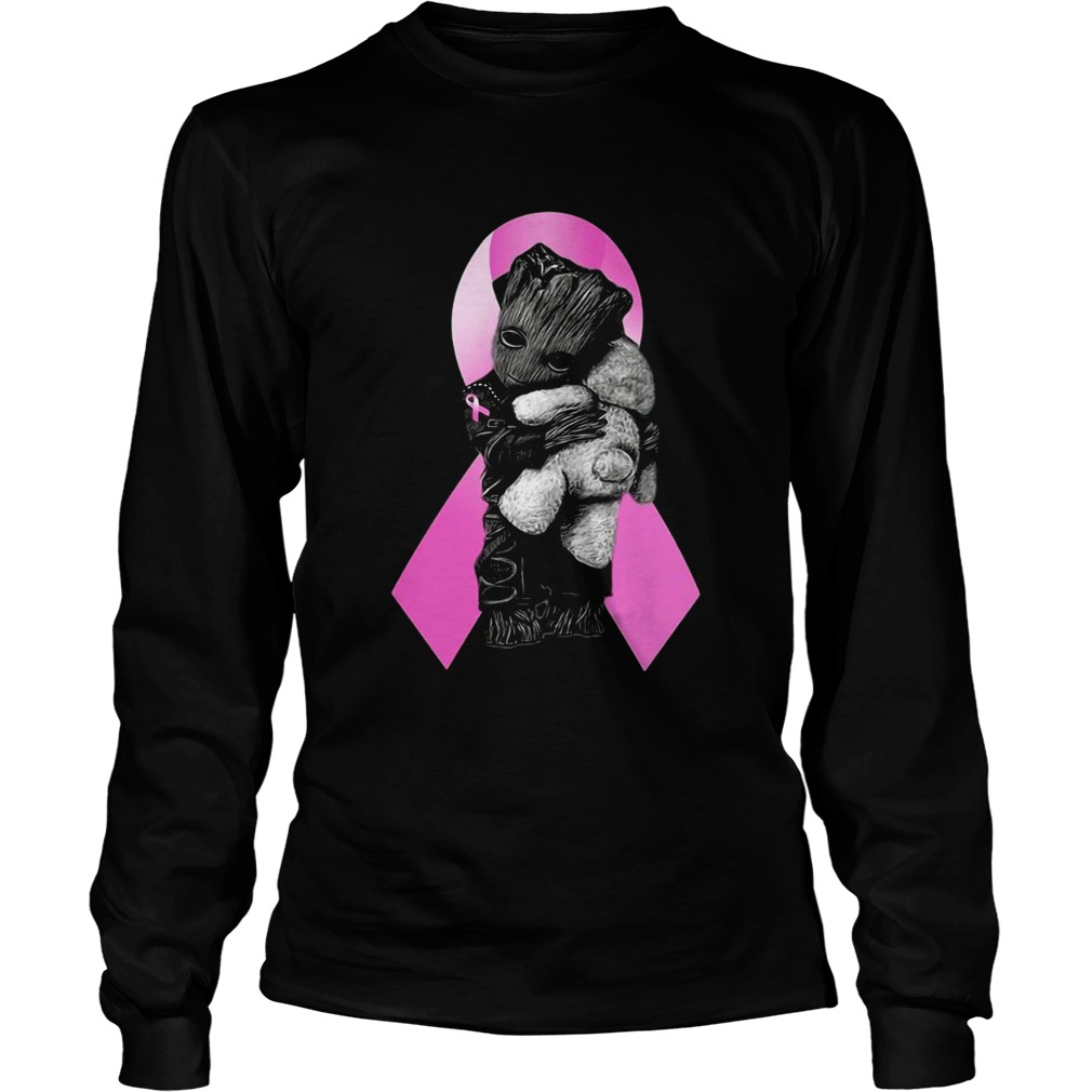 Groot hugging Teddy Breast Cancer LongSleeve