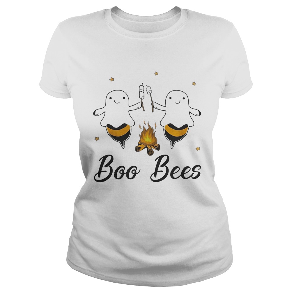 Halloween Camping Fire Ghost Boo Bees Shirt Classic Ladies