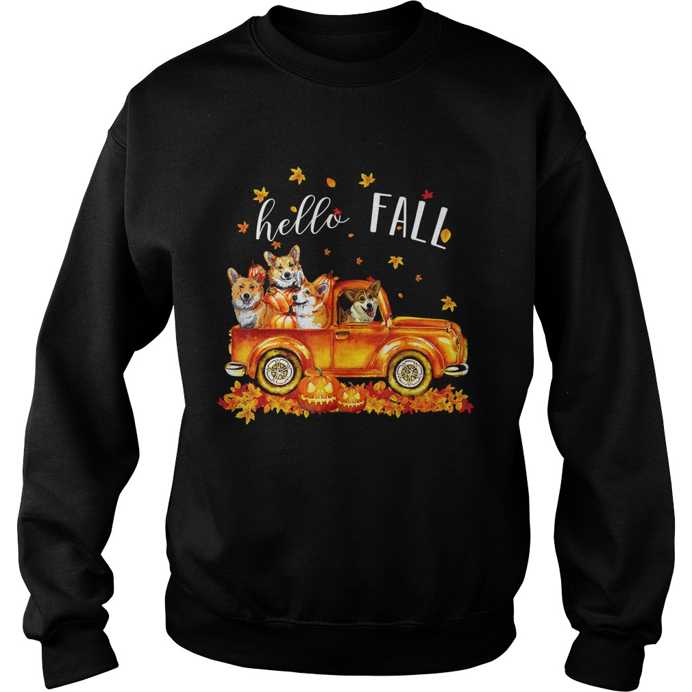 Halloween Hello Fall Corgi Funny T Shirt Sweatshirt