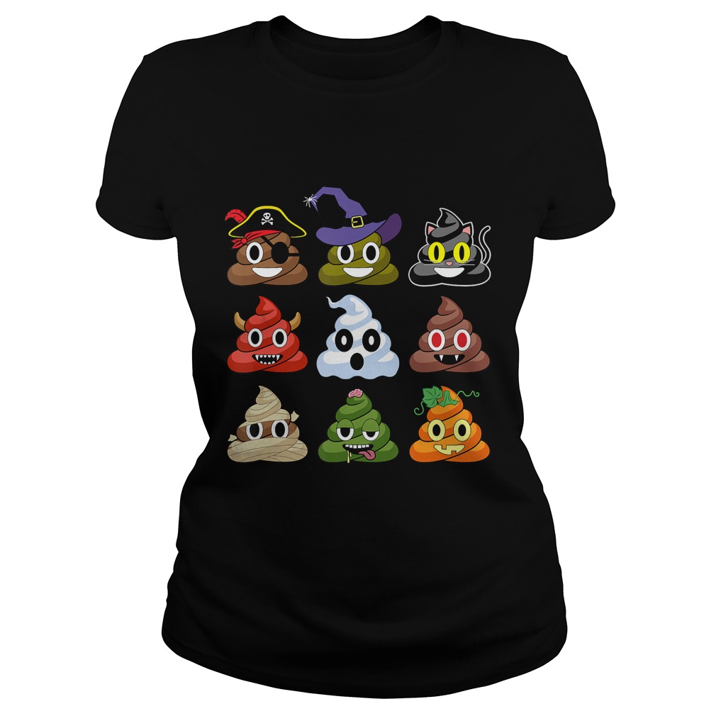 Halloween Poop Emojis Funny Shirt Classic Ladies